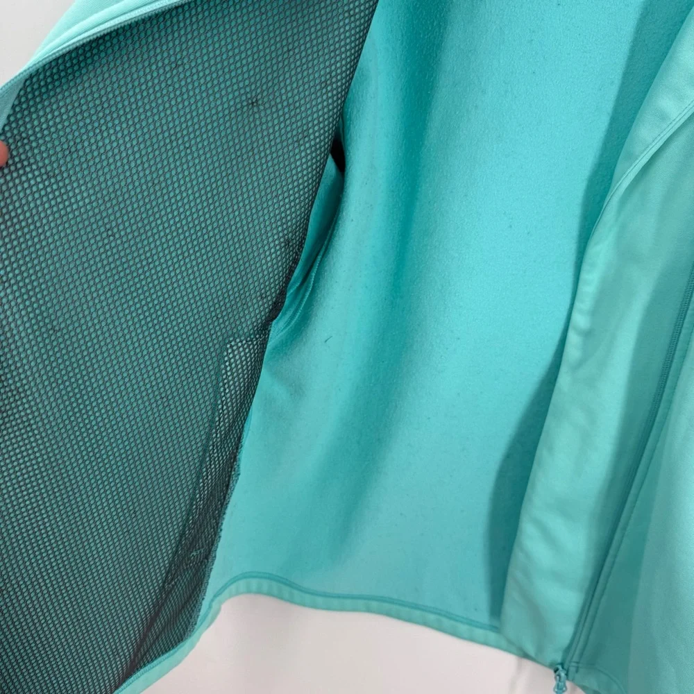 Spyder Fleece lined off center zipper aqua blue Ski Jacket Lightweight XL